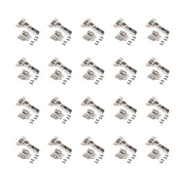 Emuca Lote de 20 bisagras codo X91N con suplementos para atornillar, Altura 0, Acero, Niquelado