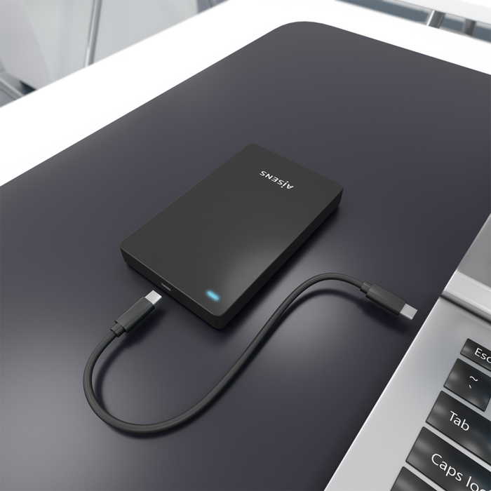 Aisens Caja Externa 2.5″ 9.5mm SATA a USB-C USB3.1 Gen1, Negra