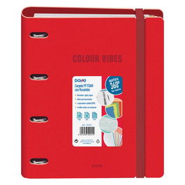 Carpebloc Dohe Colour Vibes A4 Polyfoam 4 Anillas Mixtas 35 Mm Con Recambio 100Hj. 90Gr. Cuadric.5X5 Rojo