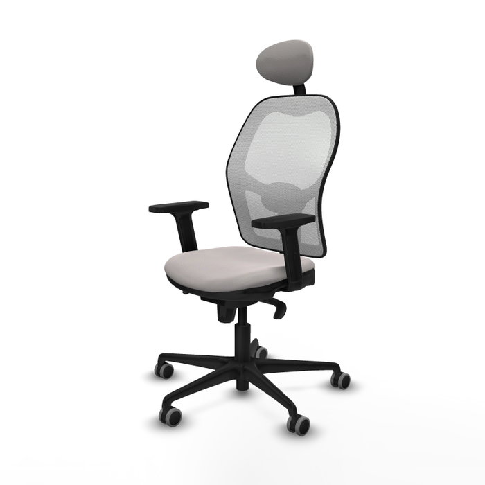 PIQUERAS Y CRESPO Silla de oficina Jorquera en Similpiel Blanco con Mecanismo Sincro