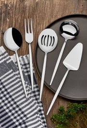 Hermia Set de Servicio de Cocina de 5 Piezas en Acero Inoxidable Cromado Elegante y Duradero