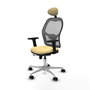 PIQUERAS Y CRESPO Silla de oficina Jorquera con mecanismo Sincro/Traslack, Crema y Gris