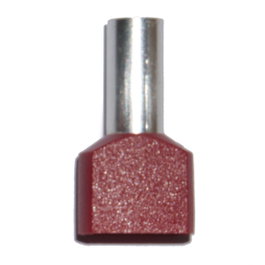 Basics Puntera aislada doble 10,00 mm² roja, 100 uds