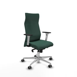 PIQUERAS Y CRESPO Sillón Albacete Verde botella con Mecanismo Sincro y Base de Aluminio