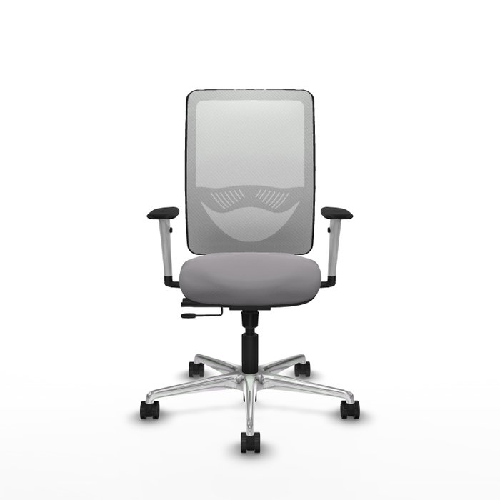 PIQUERAS Y CRESPO Silla de oficina Zulema Gris y Blanca con mecanismo Sincro/Traslack
