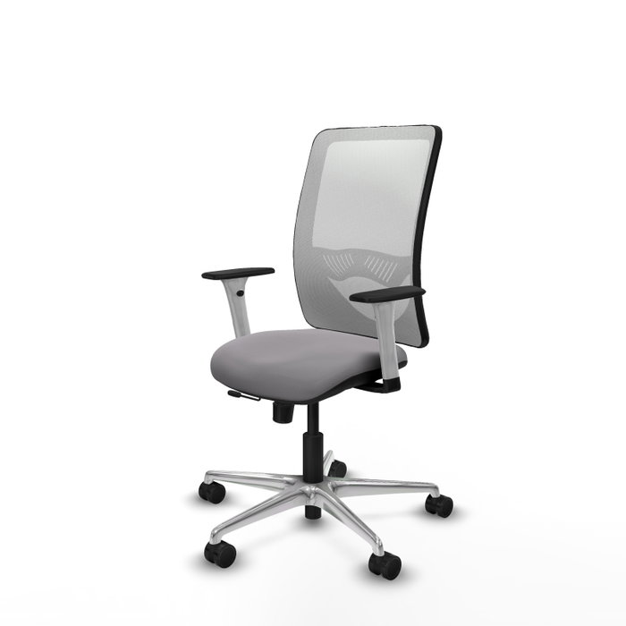 PIQUERAS Y CRESPO Silla de oficina Zulema Gris y Blanca con mecanismo Sincro/Traslack