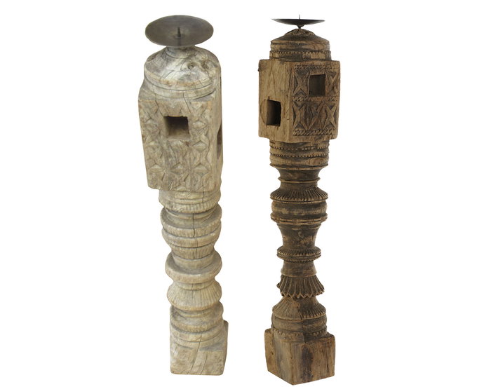 DKD Home Decor Portavelas Natural 8 x 50 x 8 cm (2 Unidades) Madera DKD Home Decor Portavelas Natural 8 x 50 x 8 cm (2 Unidades) Madera