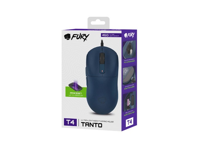 Fury Tanto T4 Granatowa Raton Alambrico Gaming RGB 12000 DPI Pixart PAW3327 Fury Tanto T4 Granatowa Raton Alambrico Gaming RGB 12000 DPI Pixart PAW3327