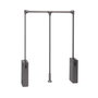 Emuca Colgador abatible para armario Sway, ancho regulable 450-600mm, Acero, Aluminio y Plástico, Pintado Titanio