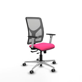 PIQUERAS Y CRESPO Silla de oficina Motilla Rosa con respaldo de malla Gris