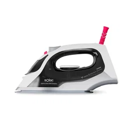 Solac PV2400 Plancha de Vapor-Seco con Suela Cerámica, 2400 W, 120 g/min Vapor Variable, Negro/Blanco, Modelo S91871500