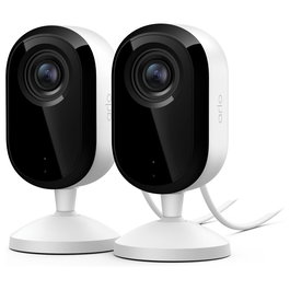 ARLO Cámara de Seguridad Interior Essential 3 2K para Techo/Escritorio, WiFi, Visión Nocturna, 130°, Detección de Movimiento, 3MP, Color Blanco