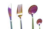 DKD Home Decor Cubertería Basicos Modern Mision Set de 16 Piezas Multicolor Iridiscente Inox 1.5 x 13 x 3 cm
