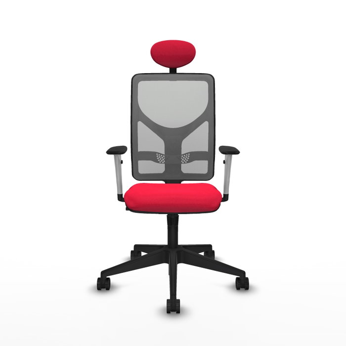 PIQUERAS Y CRESPO Silla de oficina Motilla Roja con Malla Gris PIQUERAS Y CRESPO Silla de oficina Motilla Roja con Malla Gris