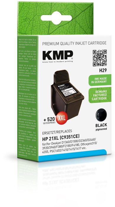 KMP Cartucho de Tinta H29 Negro Compatible con HP C 9351 AE KMP Cartucho de Tinta H29 Negro Compatible con HP C 9351 AE
