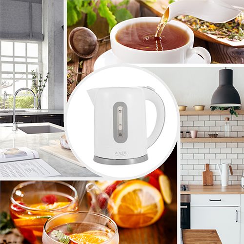 ADLER Hervidor Eléctrico de Agua 1.7 Litros, Hervidor Rápido con Apagado Automático y Filtro Antical