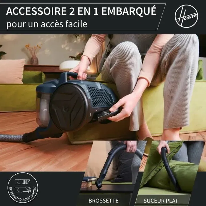 Hoover Aspirador de bidón sin bolsa HP110HM 700 W 2 L Azul