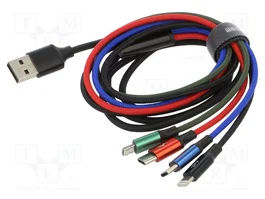 Baseus Cable Fast 4 en 1 2xUSB-C / Lightning / Micro 3,5A 1,2m Negro