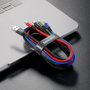 Baseus Cable Fast 4 en 1 2xUSB-C / Lightning / Micro 3,5A 1,2m Negro