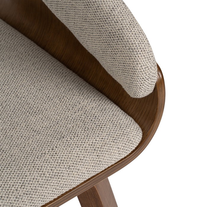 Silla Gris-Marrón Tejido-Madera Contract 51 X 55 X 75 cm