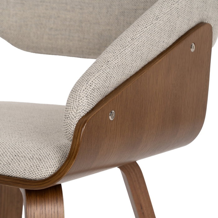 Silla Gris-Marrón Tejido-Madera Contract 51 X 55 X 75 cm