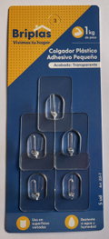 BRIPLAS Colgador Adhesivo de Plástico para Cocina o Baño, Transparente