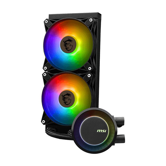 MSI MAG CoreLiquid E240 306-7ZW5E17-C24 Kit de refrigeración líquida, 2 ventiladores de 12 cm, Negro