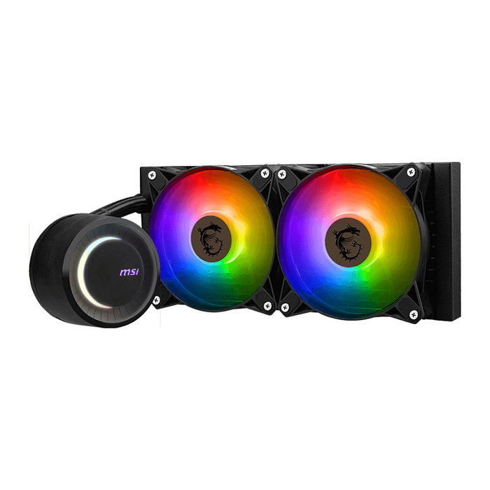 MSI MAG CoreLiquid E240 306-7ZW5E17-C24 Kit de refrigeración líquida, 2 ventiladores de 12 cm, Negro
