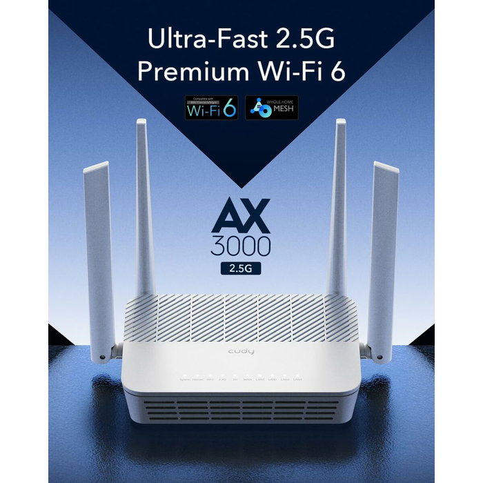 Cudy WR3000H AX3000 Wi-Fi 6 Mesh Router con puerto 2.5G