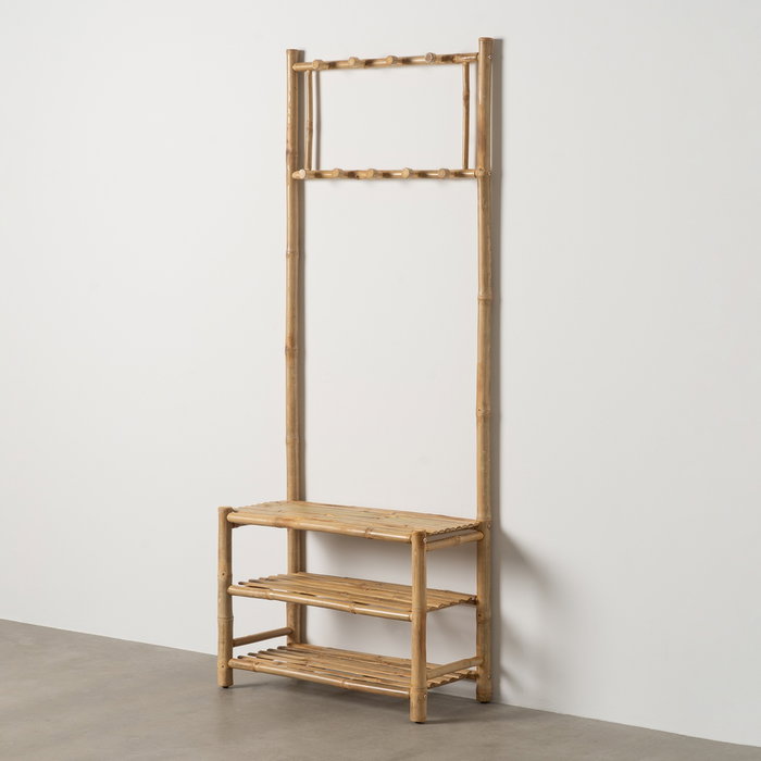 Perchero Recibidor Natural Bambú 70 X 32 X 175 cm Perchero Recibidor Natural Bambú 70 X 32 X 175 cm