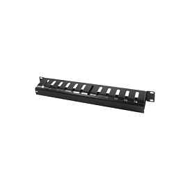 LogiLink Panel de cables 19 pulg 1HE con cubierta, negro
