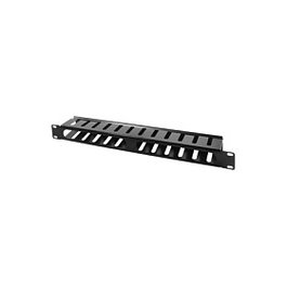 LogiLink Panel de cables 19 pulg 1HE con cubierta, negro