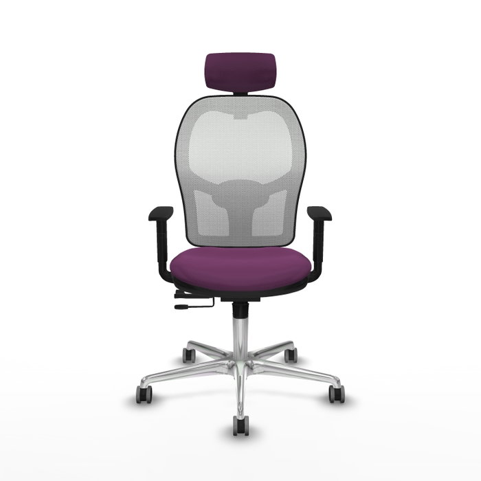 PIQUERAS Y CRESPO Silla de oficina Jorquera con mecanismo Sincro/Traslack, Morado y Blanco