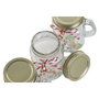 DKD Home Decor Set de 3 Jarras con Velas de Cristal 80 g Blanco y Dorado