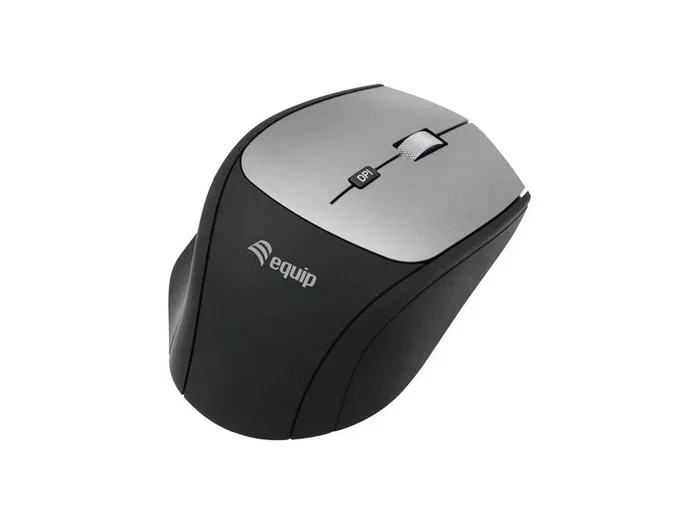 Equip 245115 Ratón Inalámbrico RF Óptico 2400 DPI para Oficina, Ergonómico Mano Derecha, 6 Botones, Negro