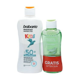 Babaria Protector Solar Infantil SPF50+ Resistente al Agua 200 ml + Bálsamo After Sun 1 Unidad
