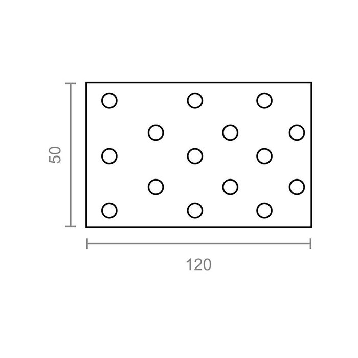 Micel Placa Pesante PLC09 Zincado 120 x 50 mm Acero 2.5mm