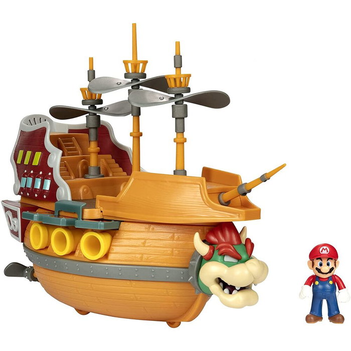 JAKKS PACIFIC Super Mario Playset Deluxe Aeronave Bowser Figura 6cm