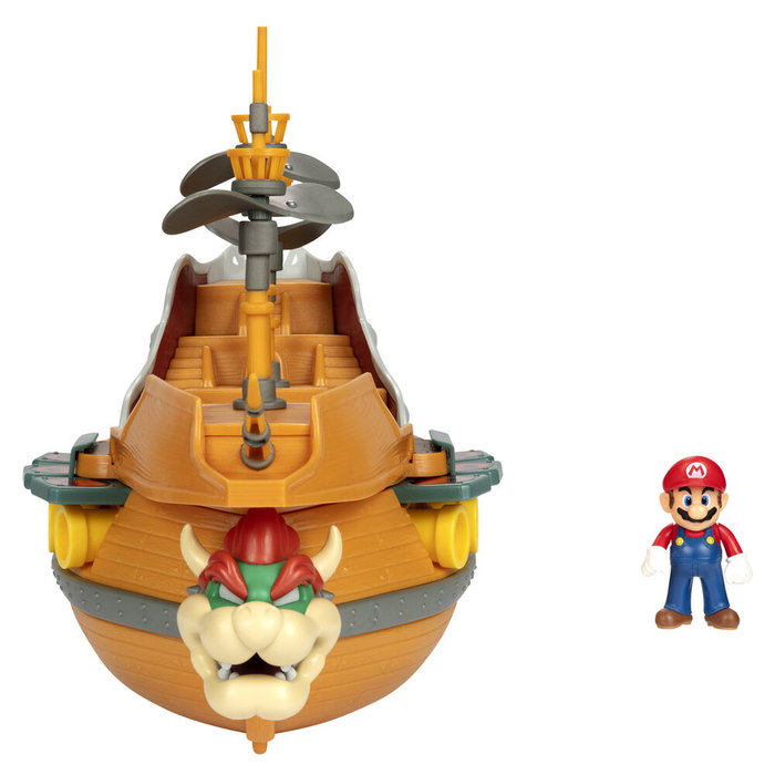 JAKKS PACIFIC Super Mario Playset Deluxe Aeronave Bowser Figura 6cm
