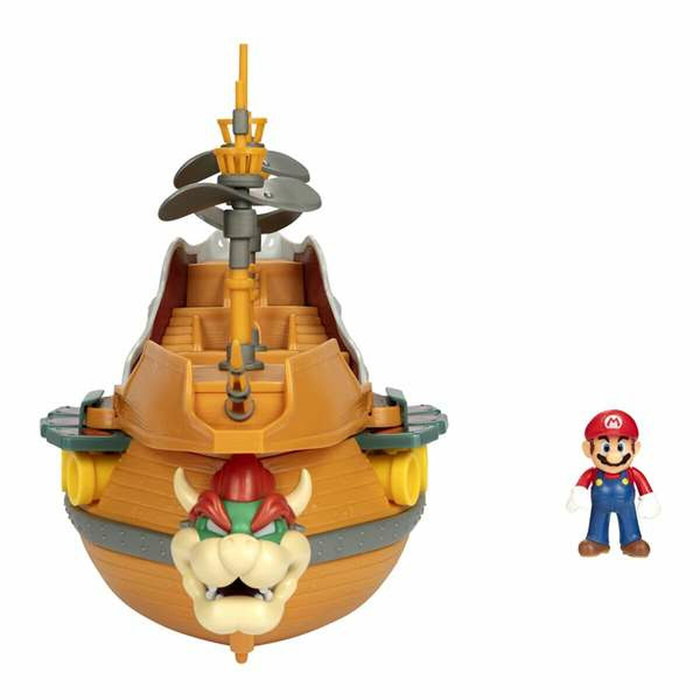 JAKKS PACIFIC Playset Deluxe Aeronave Bowser Super Mario con Figura de 6 cm