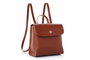 Lucky Bees Mochila de Cuero Color Tan con Bolsillo Interior 21 cm (L) x 11 cm (A) x 21 cm (H)
