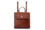 Lucky Bees Mochila de Cuero Color Tan con Bolsillo Interior 21 cm (L) x 11 cm (A) x 21 cm (H)