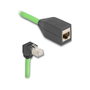 DeLOCK Cable de Red RJ45 Cat.6A SF/UTP 2 m, Conector Angular, PUR (TPU) Verde, 80887