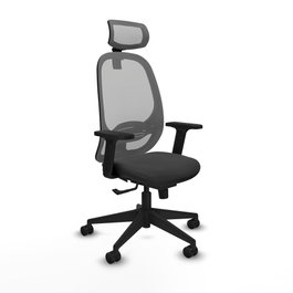 PIQUERAS Y CRESPO Silla de oficina Cilanco con mecanismo Sincro, Gris oscuro y Gris
