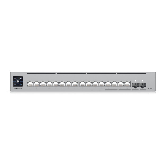 Ubiquiti Pro Max 16 Switch de Capa 3, 16 Puertos (4 x 2.5G, 12 x GbE, 2 x 10G SFP+) Gris Ubiquiti Pro Max 16 Switch de Capa 3, 16 Puertos (4 x 2.5G, 12 x GbE, 2 x 10G SFP+) Gris