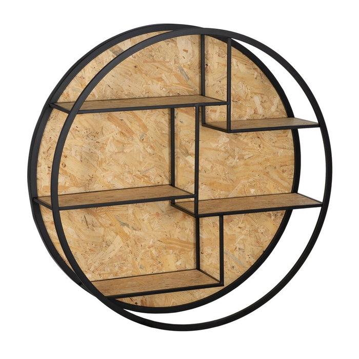 Ixia Estantería de Pared Natural-Negro DM-Metal 92 x 24 x 92 cm Ixia Estantería de Pared Natural-Negro DM-Metal 92 x 24 x 92 cm