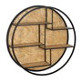 Ixia Estantería de Pared Natural-Negro DM-Metal 92 x 24 x 92 cm