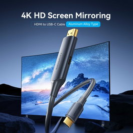Vention Cable Conversor HDMI 2.0 a USB-C Macho con PD, 4K, 1,5 m, Gris