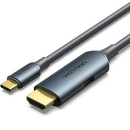 Vention Cable Conversor HDMI 2.0 4K USB Tipo-C Macho a HDMI Macho con USB Tipo-C PD, Gris, 1,5m