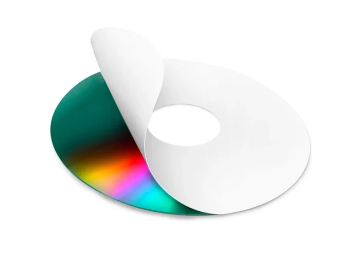 Q-connect kf01579 Etiquetas Adhesivas para CD-ROM, Fotocopiadora, Láser, Ink-jet - Caja con 50 etiquetas